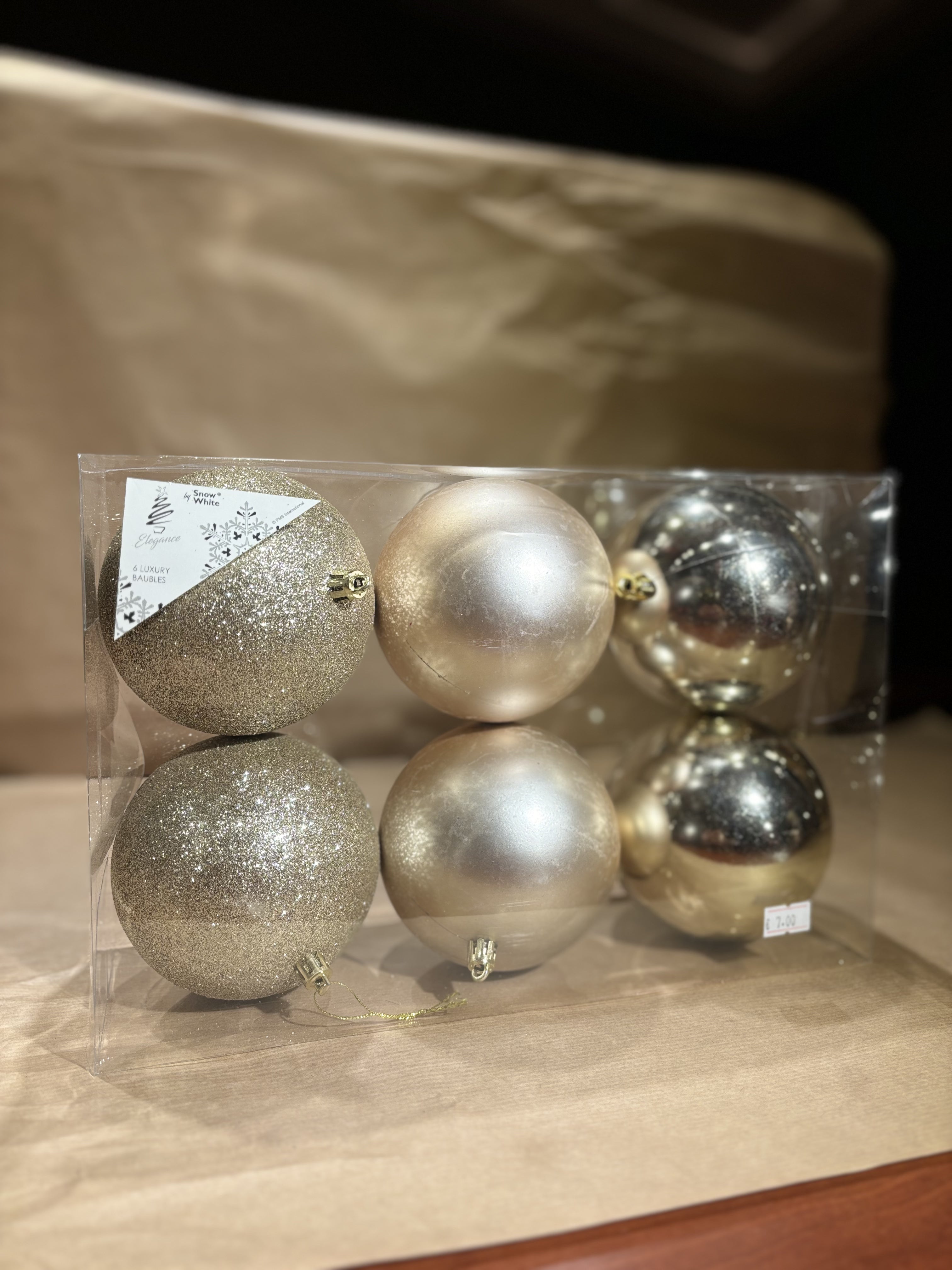 Elegance Luxury Baubles 10cm x6 Gold