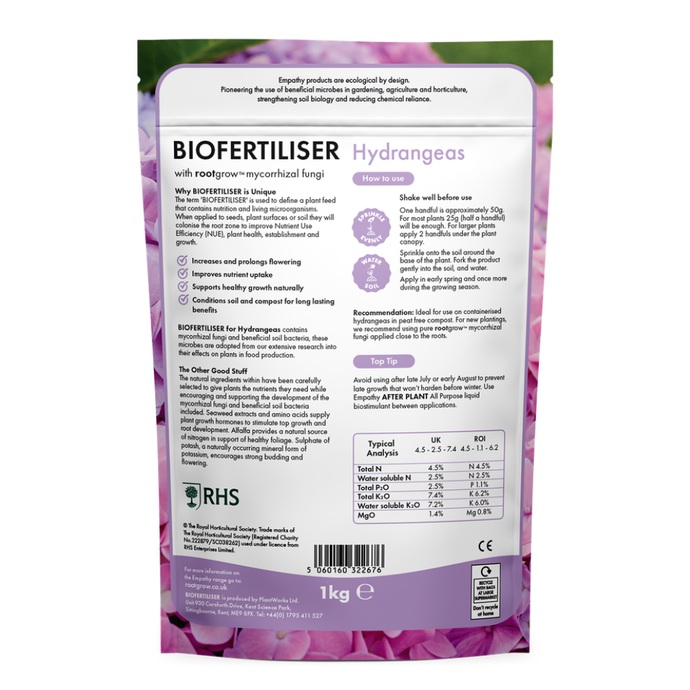 Empathy Hydrangea Biofertiliser with Rootgrow Plant Food