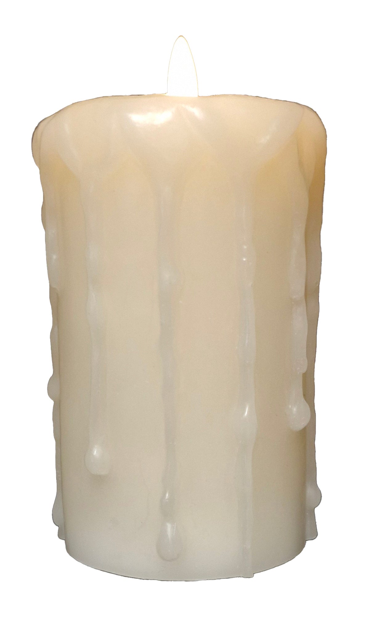 Wax Melting Ivory Candle with Bullet Warm White Flame 15cm