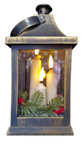Black Plastic Lantern with Three Piece Candle