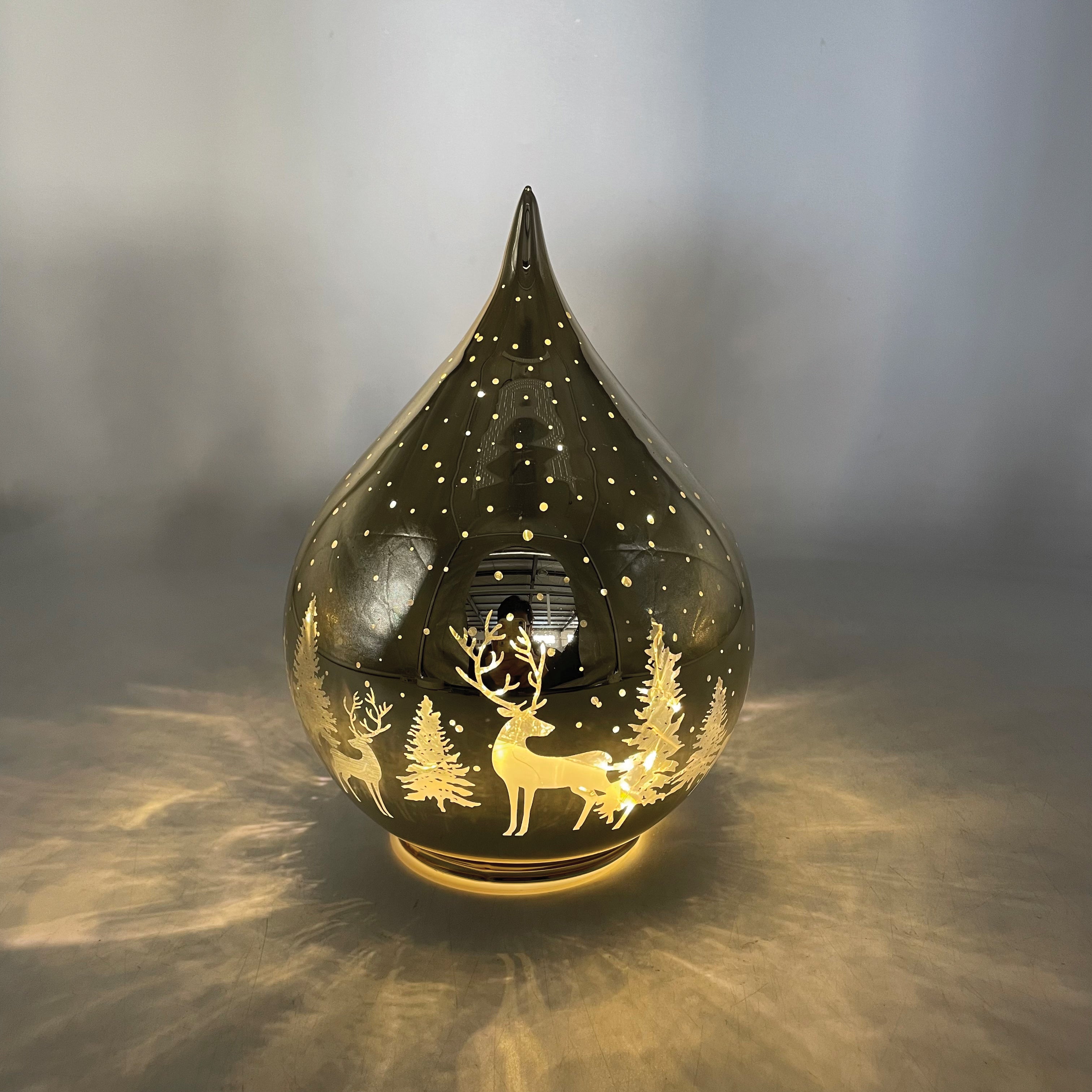 Tear Drop Ornament LED with Nativity Scene